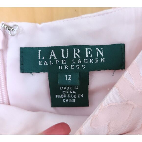 Lauren Ralph Lauren Pink Floral Sheath Dress 12 Coquette Girly Feminine Pastel - Picture 3 of 5